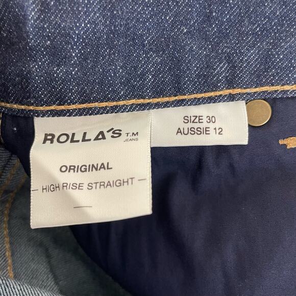 ROLLAβS Original High Rise Straight Jeans Rinse Blue NWT Sz 30 Medium Dark Wash - Picture 10 of 16